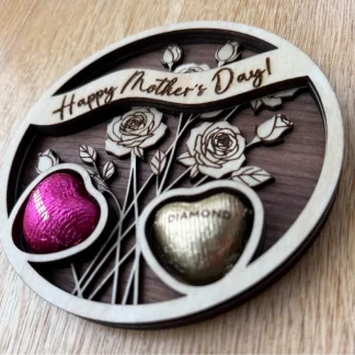 Mothers Day Gift Plaque with Chocolate Hearts