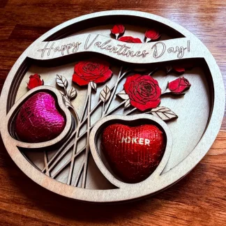 Valentines Gift Plaque with Chocolate Hearts